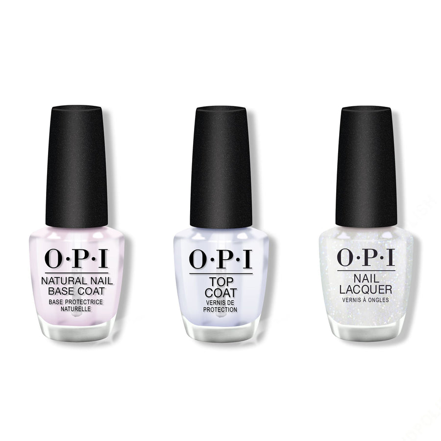 OPI - Nail Lacquer Combo - Base, Top & Snatch'd Silver