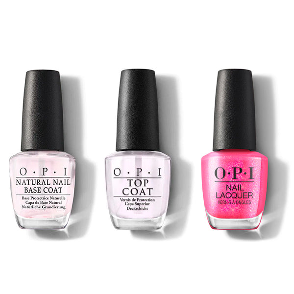 OPI - Nail Lacquer Combo - Base, Top & Spring Break The Internet