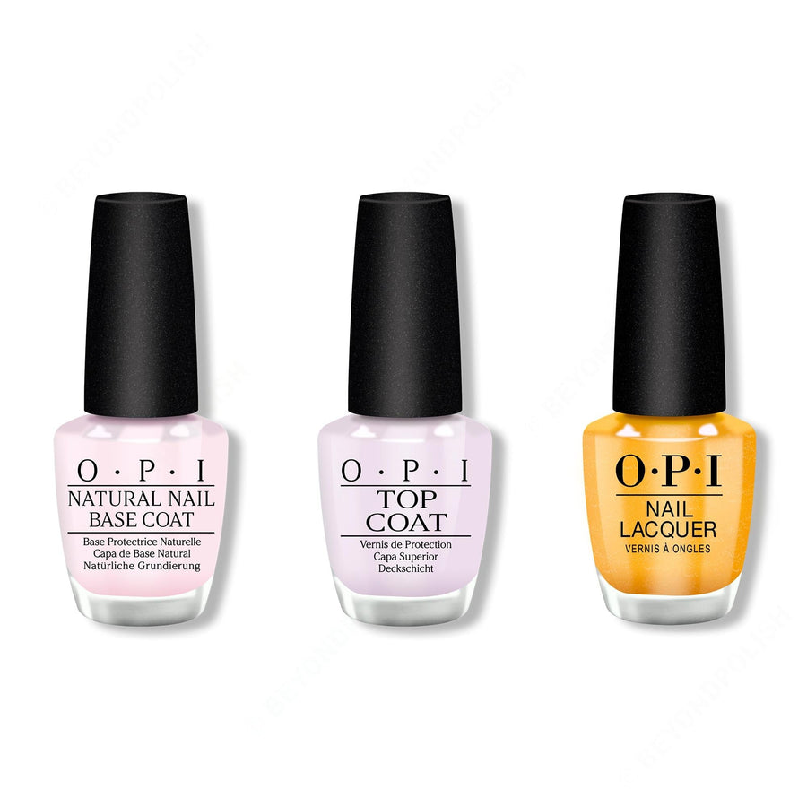 OPI - Nail Lacquer Combo - Base, Top & The Leo-nly One