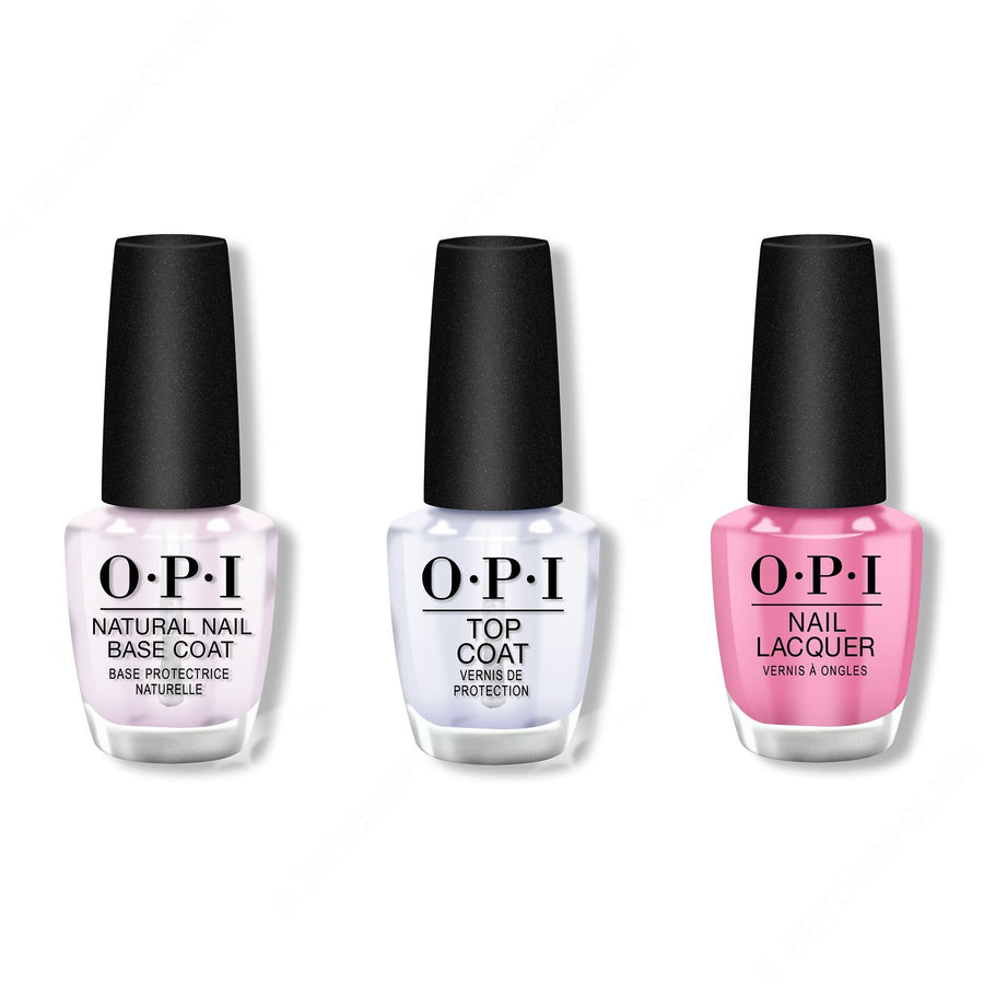 OPI - Nail Lacquer Combo - Base, Top & Two-Timing the Zones 0.5 oz - #NLF80