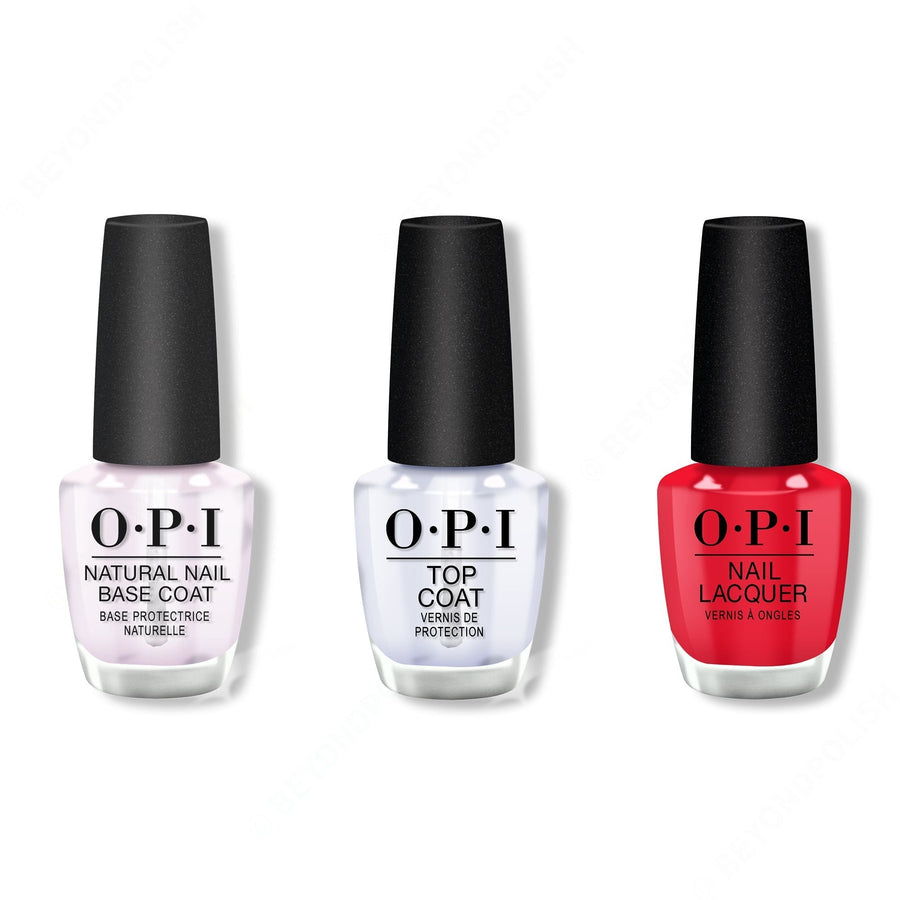 OPI - Nail Lacquer Combo - Base, Top & We Seafood and Eat It 0.5 oz - #NLL20