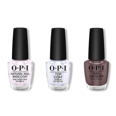 OPI - Nail Lacquer Combo - Base, Top & You Don't Know Jacques! 0.5 oz - #NLF15