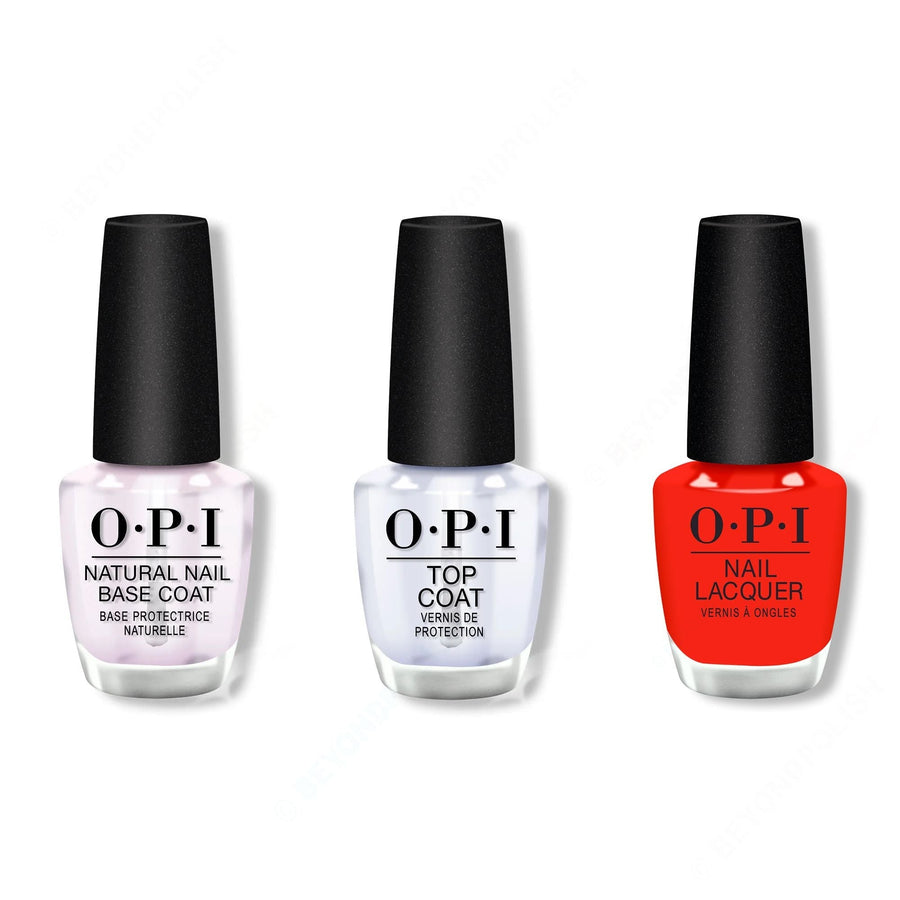OPI - Nail Lacquer Combo - Base, Top & You've Been Red