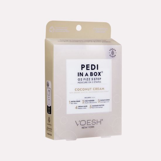 Voesh Pedi in a Box O2 Fizz Coconut Cream 5 Step, 50pc Case