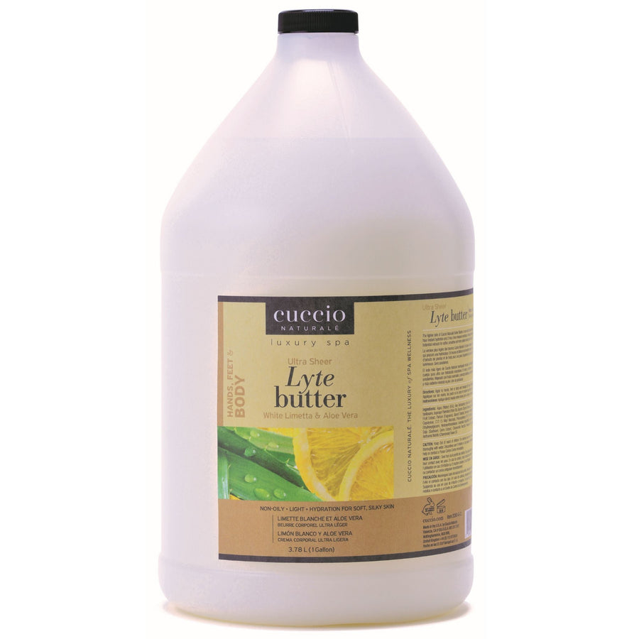 Cuccio - Lyte Ultra Sheer Body Butter White Limetta & Aloe Vera Gallon