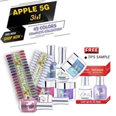 Apple 3in1 Dipping Powder + Gel Polish + Nail Lacquer, 5G Collection, Full Line Of 42 Colors (Form 401 To 421 & 580 To 600)