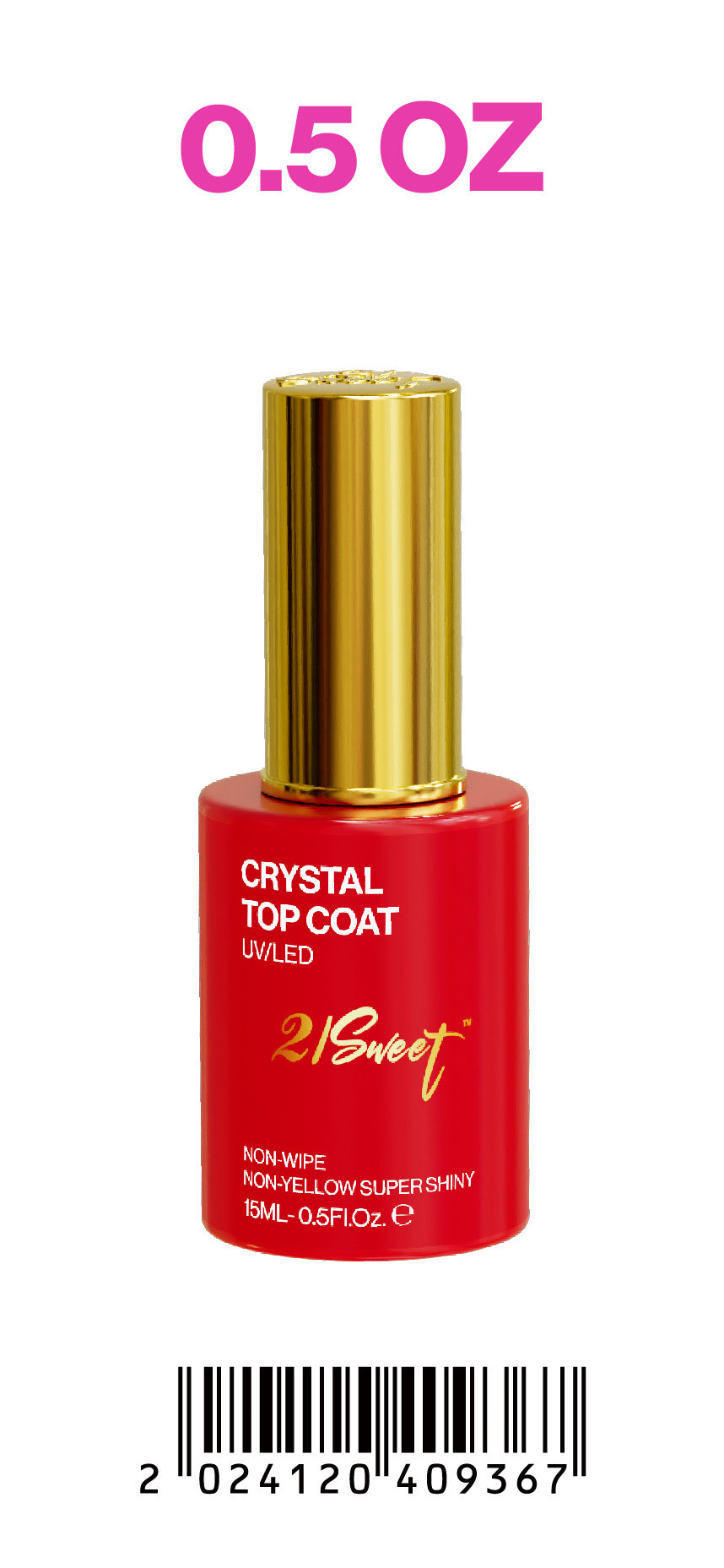 21 Sweet - Glass Topcoat Gel 0.5 oz