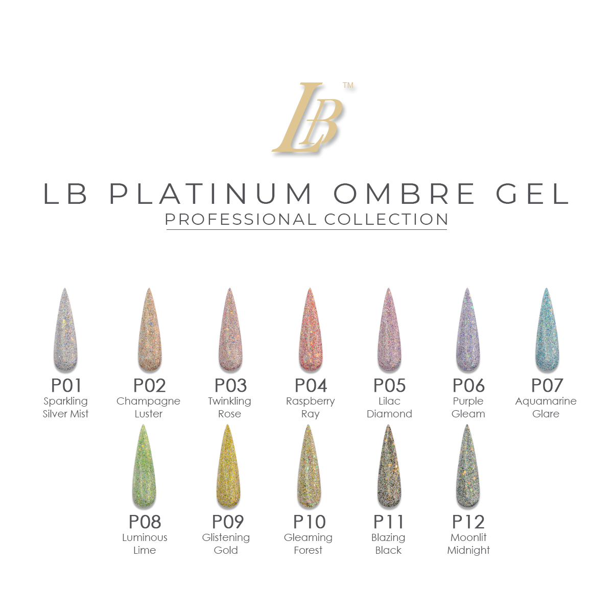 iGel - Platinum Ombre Gel Professional Collection (PLOM01-12)