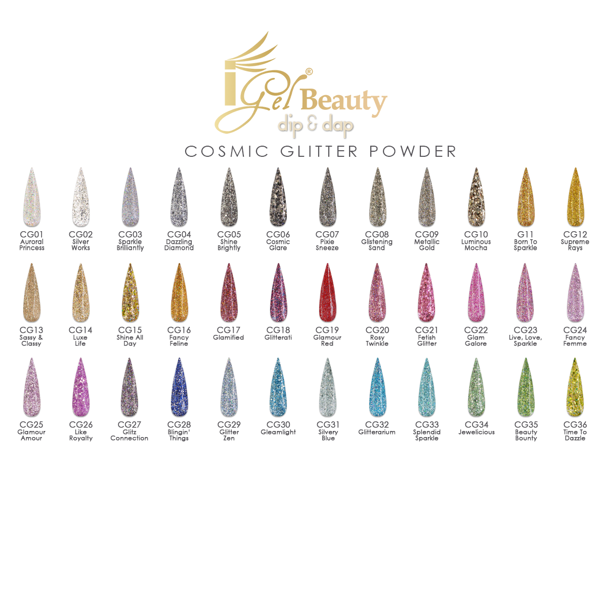 iGel - Dip & Dap Powder Cosmic Glitter Professional Collection
