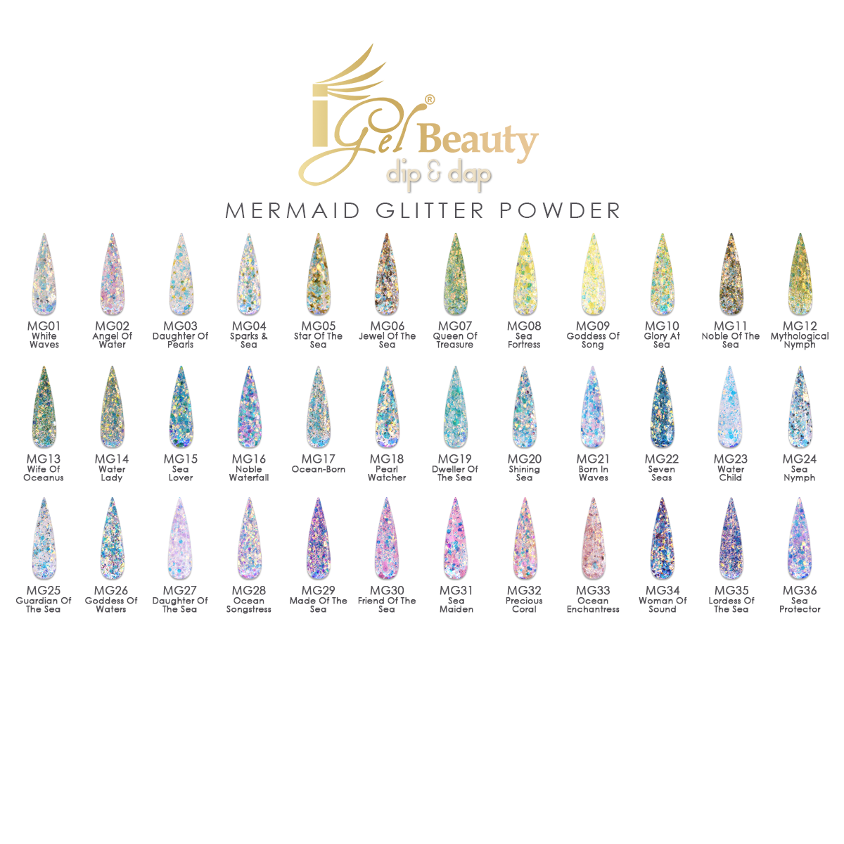 iGel - Dip & Dap Powder Mermaid Glitter Professional Collection