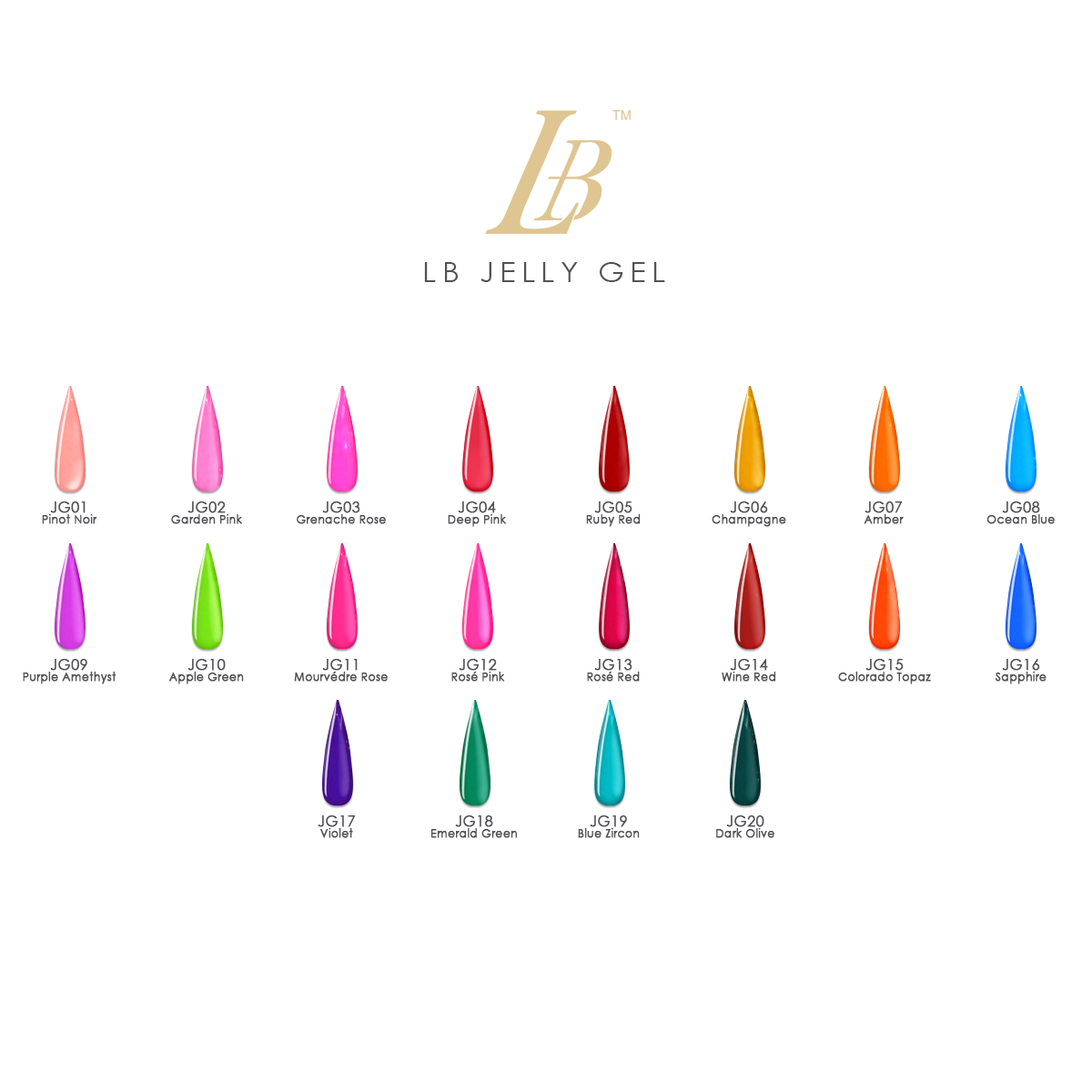 iGel - LB Jelly Gel Color Professional Collection (JG01-20)
