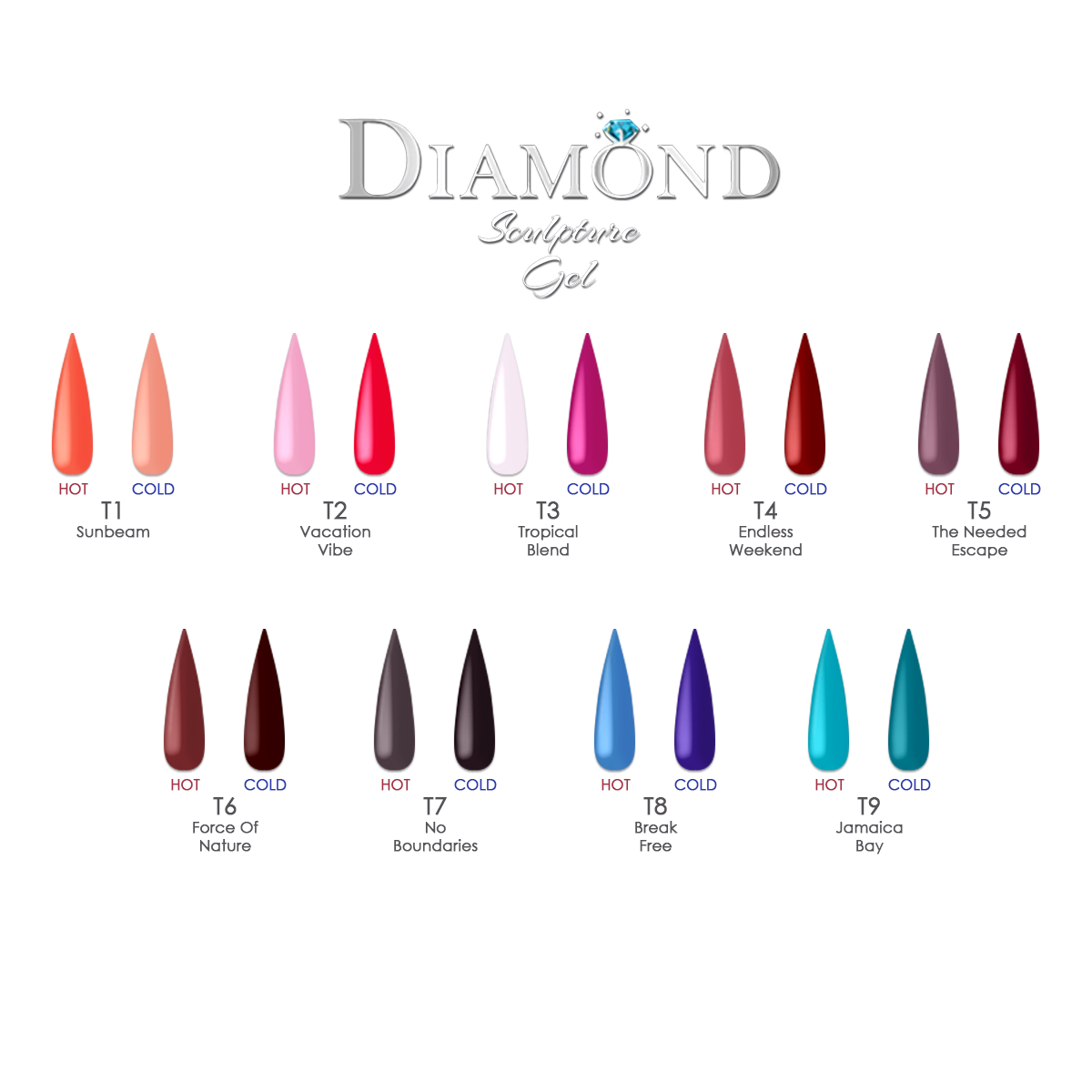 iGel - DIAMOND SCULPTURE GEL - TEMPERATURE CHANGE PROFESSIONAL COLLECTION (T1-T9)