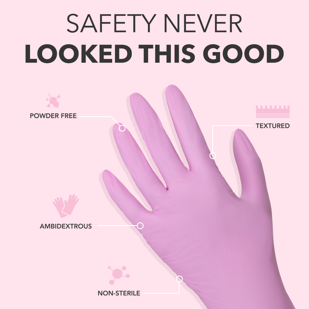 Kiara Sky -  Pink Nitrile Gloves - 100pcs