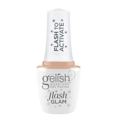 Gelish Flash Glam Soak-Off Gel Polish "Bright Up My Alley", Light Peach Glitter, 15 mL | .5 fl oz - 1110501