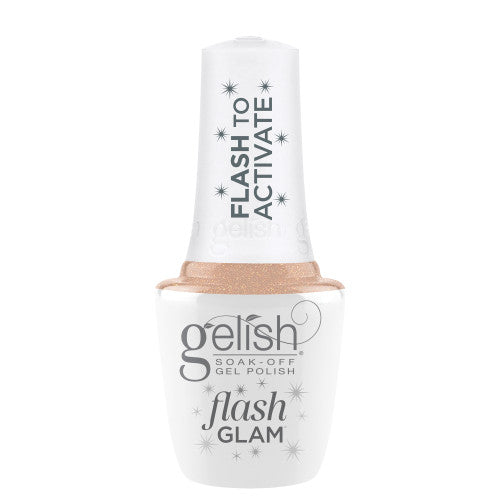 Gelish Flash Glam Soak-Off Gel Polish "Bright Up My Alley", Light Peach Glitter, 15 mL | .5 fl oz - 1110501