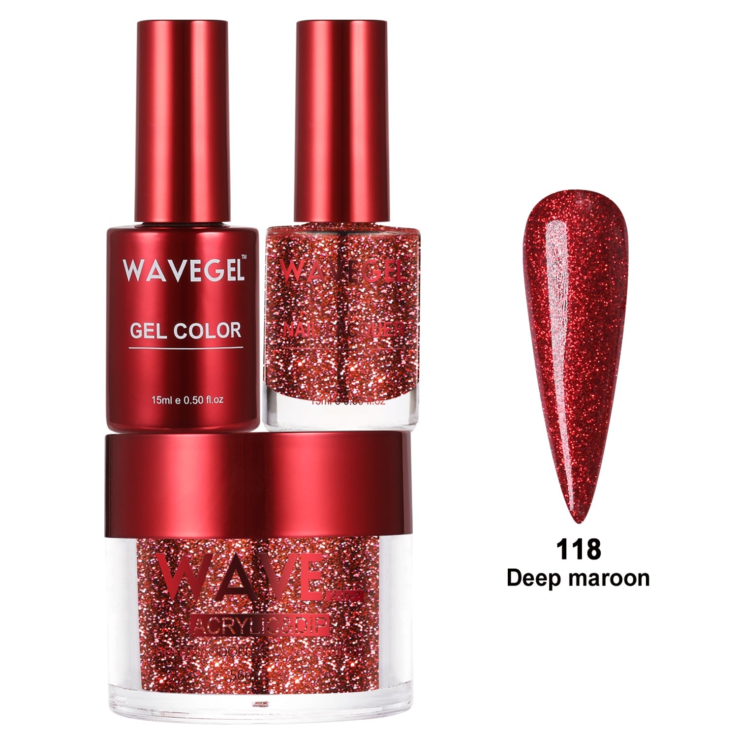 WAVEGEL QUEENS TRIO WQ118 Deep maroon