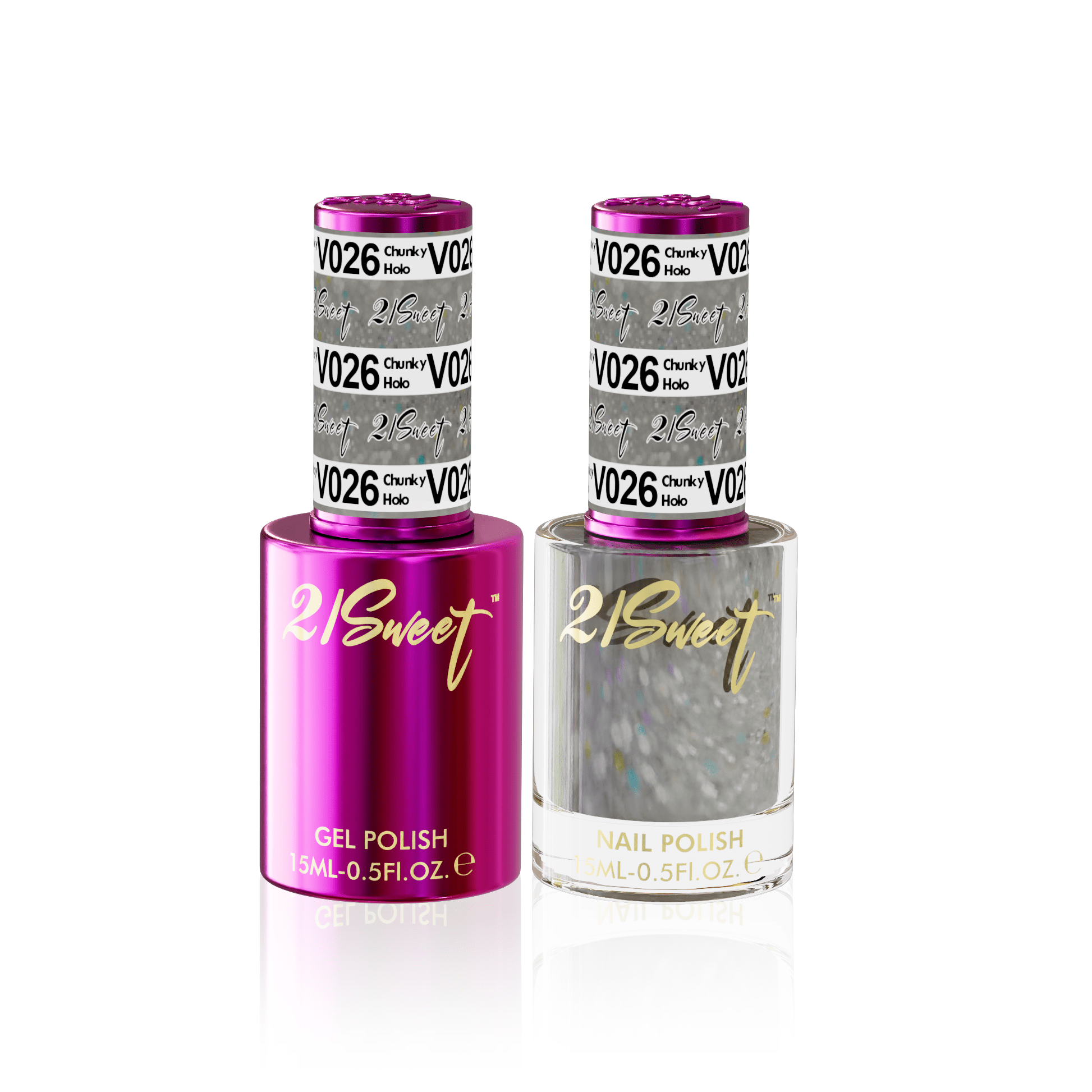 21Sweet Gel & Lacquer Duo #026 - Chunky Holo