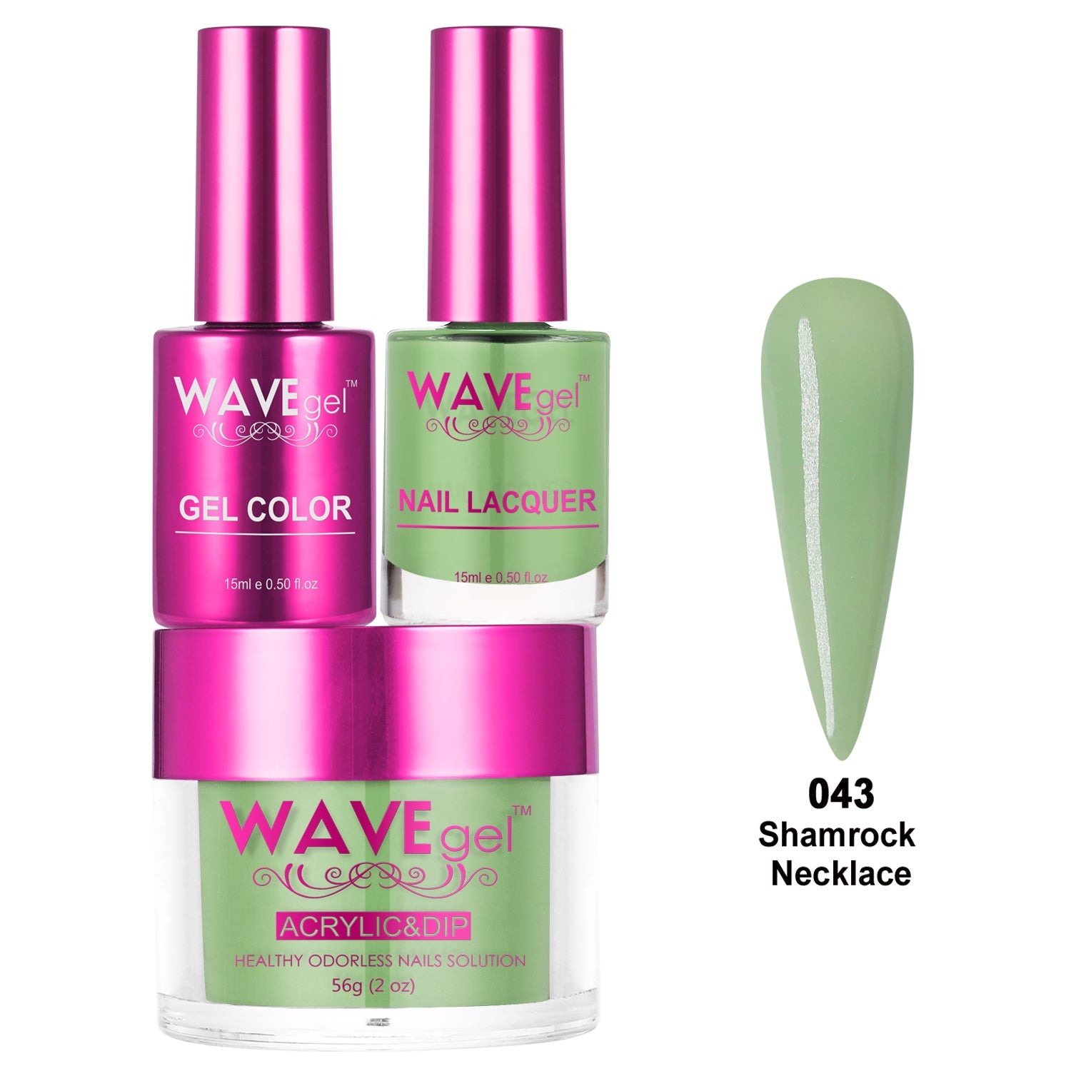 WAVEGEL PRINCESS TRIO WP43 Shamrock Necklace