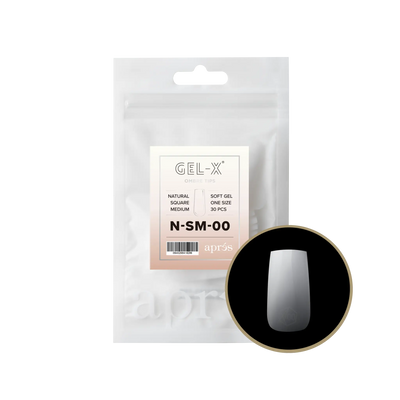 Aprés Gel-X Natural Square Medium Refill Bag (15)