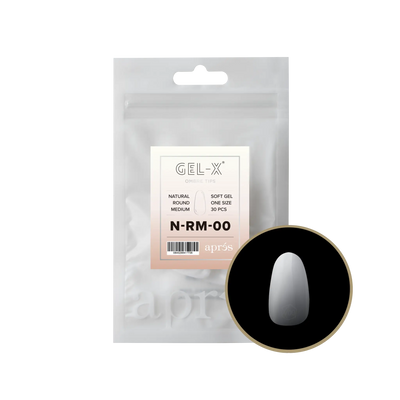 Aprés Gel-X Natural Round Medium Refill Bag (15)