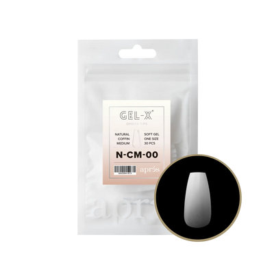 Aprés Gel-X Natural Coffin Medium Refill Bag (15)