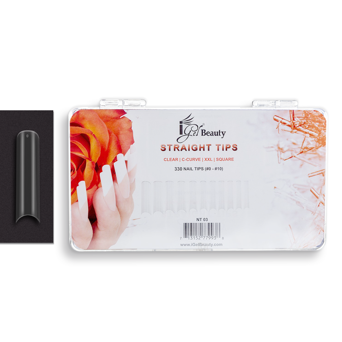 iGel - Straight Nail Tips - NT03 XXL Square (Clear)
