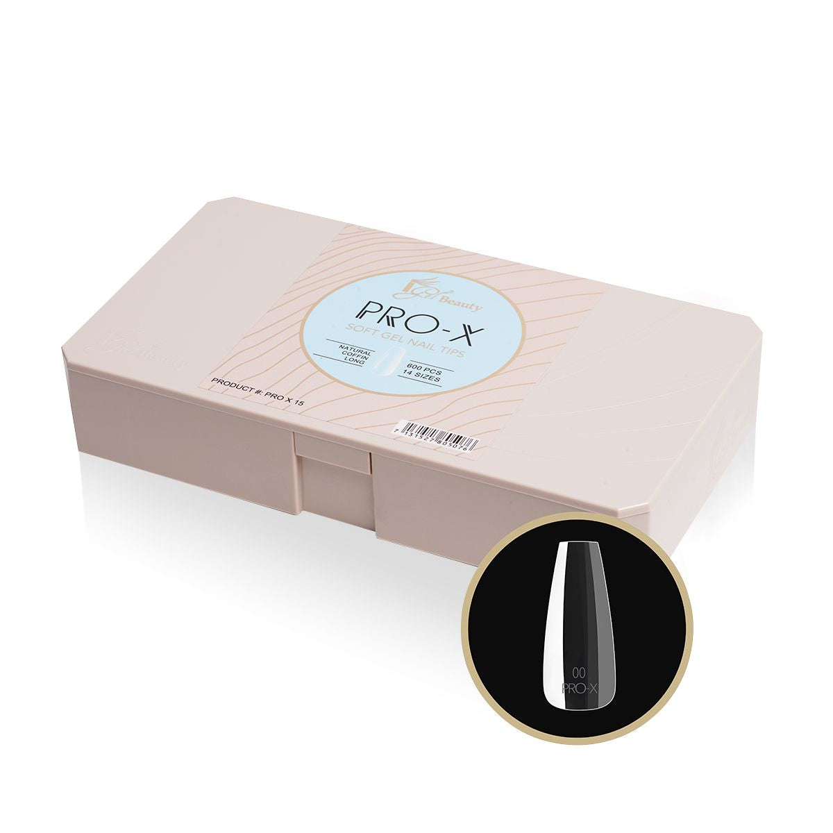 iGel - PRO-X Soft Gel Nail Tips 15 - Natural Coffin Long