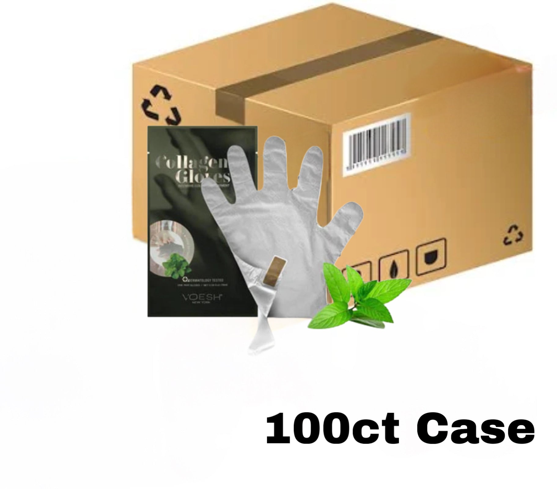 Voesh - Mint Collagen Gloves Gloves - Single (1Pc) & Box Case (100Pcs)