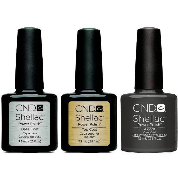 CND - Shellac Combo - Base, Top & Asphalt