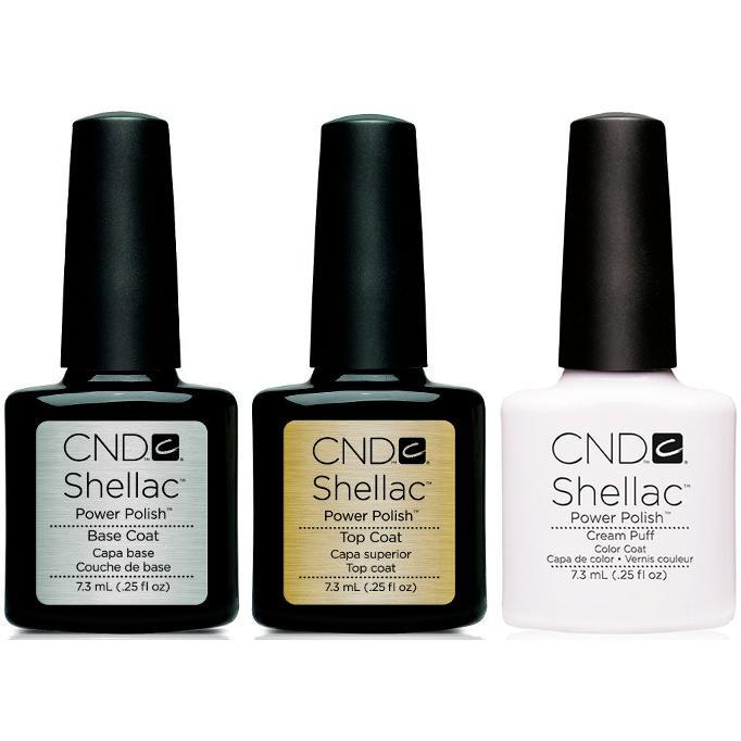 CND - Shellac Combo - Base, Top & Cream Puff