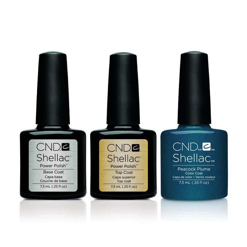 CND - Shellac Combo - Base, Top & Peacock Plume