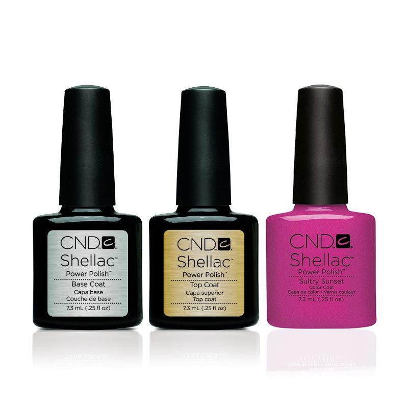 CND - Shellac Combo - Base, Top & Sultry Sunset