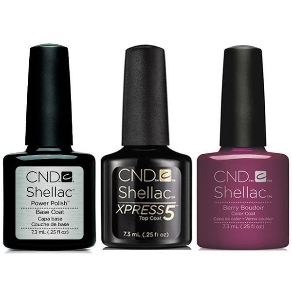 CND - Shellac Xpress5 Combo - Base, Top & Berry Boudier (0.25 oz)