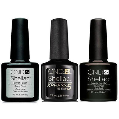 CND - Shellac Xpress5 Combo - Base, Top & Black Pool (0.25 oz)