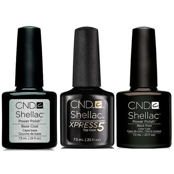 CND - Shellac Xpress5 Combo - Base, Top & Black Pool (0.25 oz)