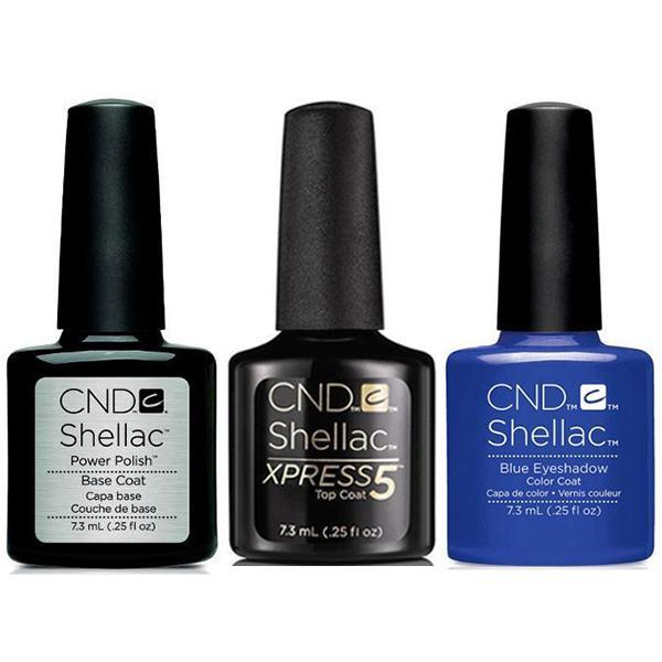 CND - Shellac Xpress5 Combo - Base, Top & Blue Eyeshadow (0.25 oz)