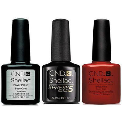 CND - Shellac Xpress5 Combo - Base, Top & Brick Knit (0.25 oz)