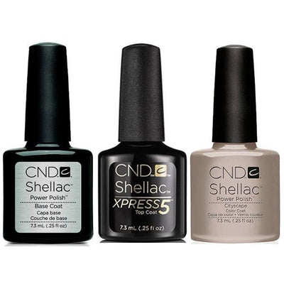 CND - Shellac Xpress5 Combo - Base, Top & Cityscape (0.25 oz)