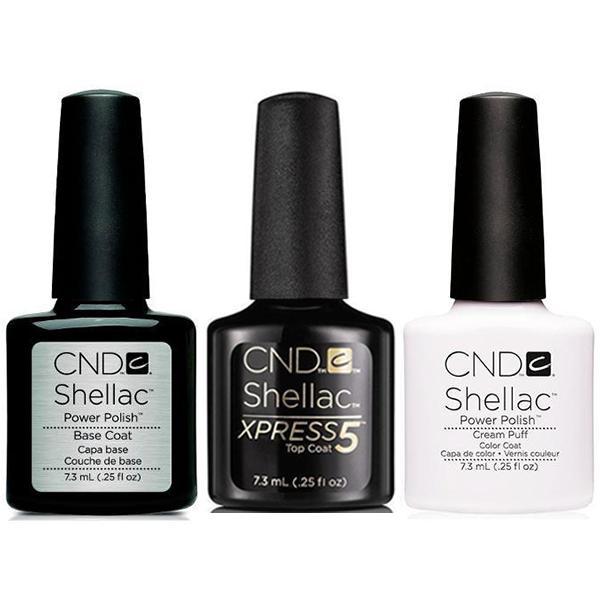 CND - Shellac Xpress5 Combo - Base, Top & Cream Puff (0.25 oz)