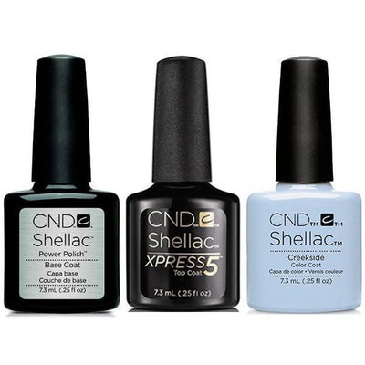 CND - Shellac Xpress5 Combo - Base, Top & Creekside (0.25 oz)