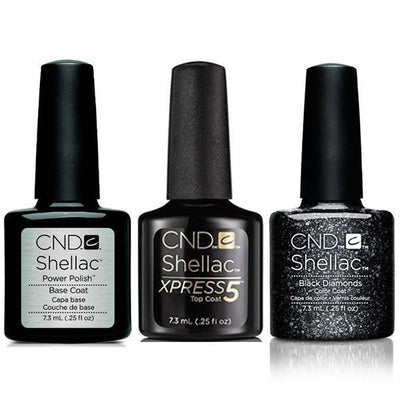 CND - Shellac Xpress5 Combo - Base, Top & Dark Diamond (0.25 oz)