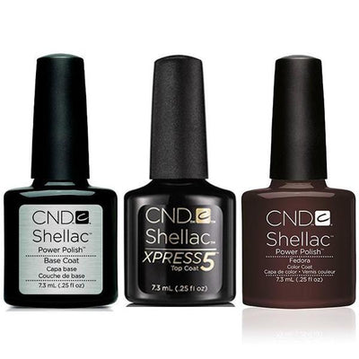 CND - Shellac Xpress5 Combo - Base, Top & Fedora (0.25 oz)