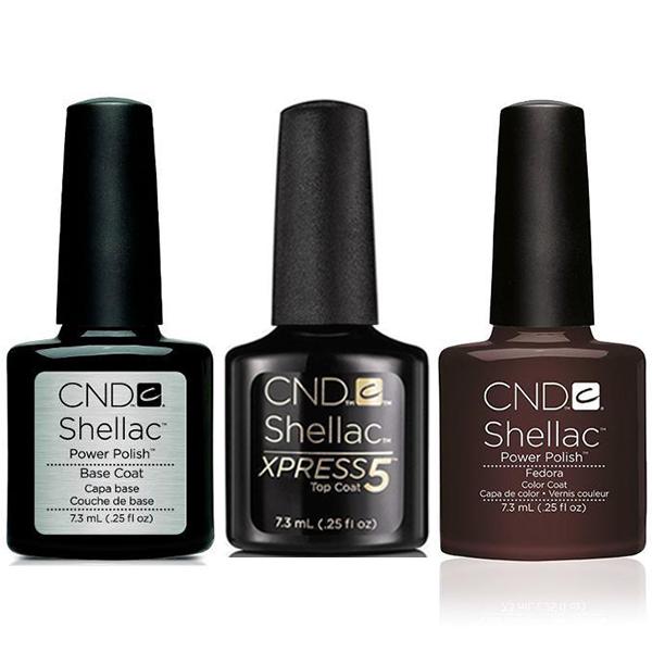 CND - Shellac Xpress5 Combo - Base, Top & Fedora (0.25 oz)