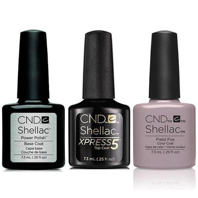CND - Shellac Xpress5 Combo - Base, Top & Field Fox (0.25 oz)