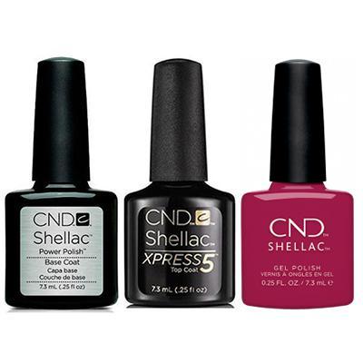 CND - Shellac Xpress5 Combo - Base, Top & How Merlot (0.25 oz)