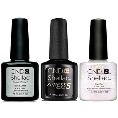 CND - Shellac Xpress5 Combo - Base, Top & Ice Bar (0.25 oz)