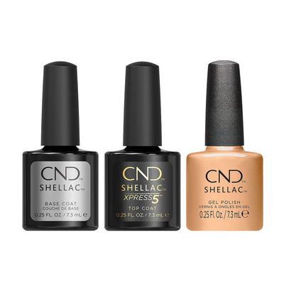 CND - Shellac Xpress5 Combo - Base, Top & It's Getting Golder (0.25 oz)