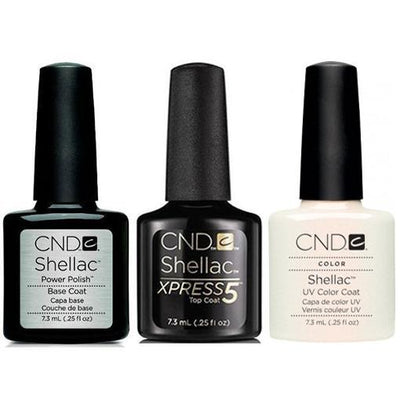 CND - Shellac Xpress5 Combo - Base, Top & Moonlight & Roses (0.25 oz)