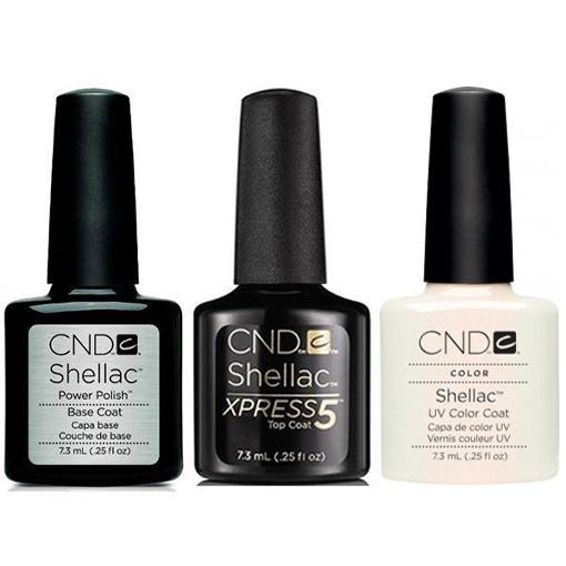 CND - Shellac Xpress5 Combo - Base, Top & Moonlight & Roses (0.25 oz)