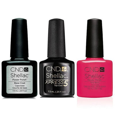 CND - Shellac Xpress5 Combo - Base, Top & Pink Bikini (0.25 oz)